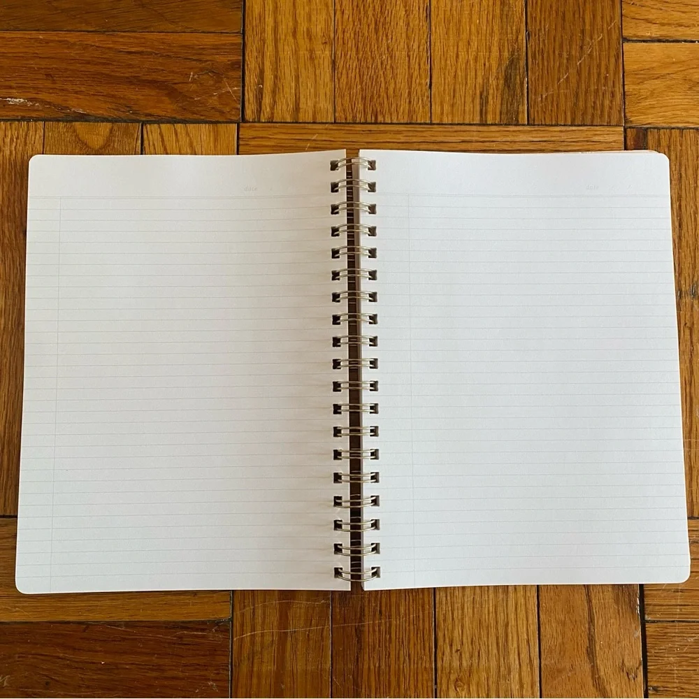 Pink Faux Leather Spiral Notebook with Lined Pages and Gold Lettering